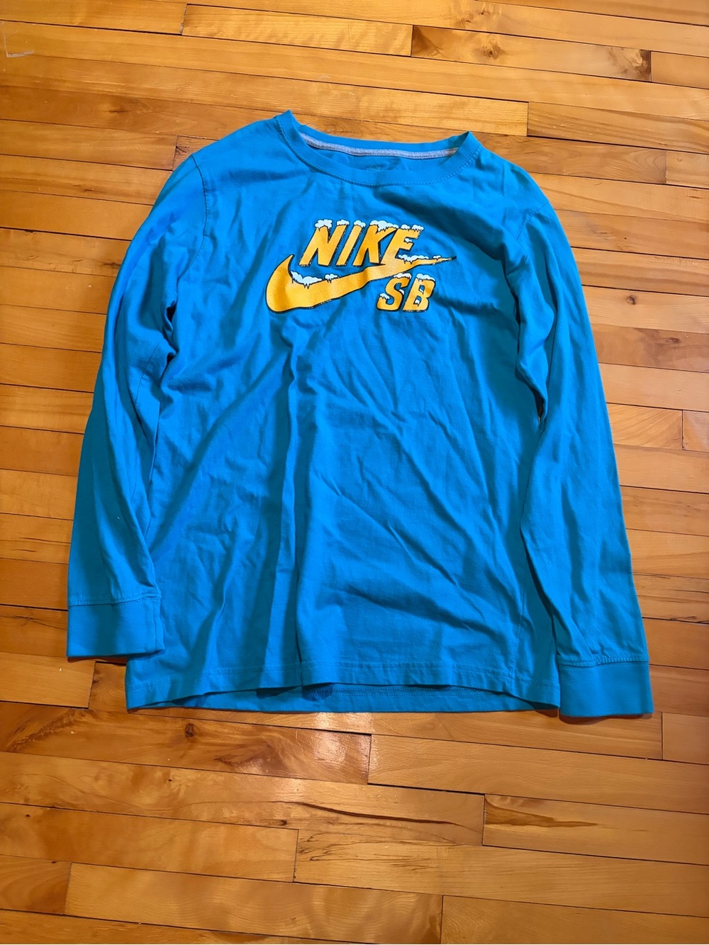 Nike Turquoise Long Sleeve Tee with Yellow Graphic